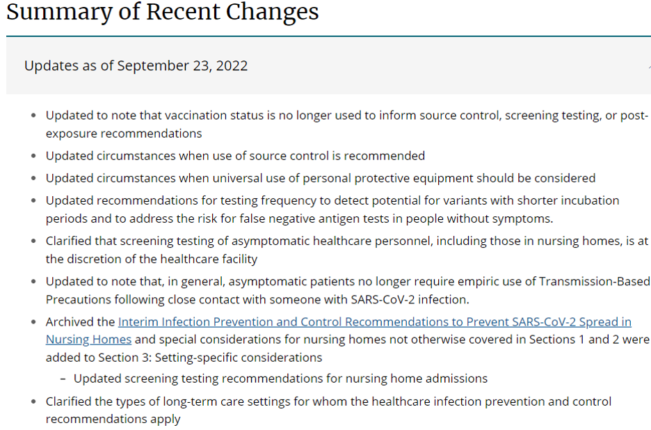 Updated: Interim Infection Prevention and Control Recommendations for ...