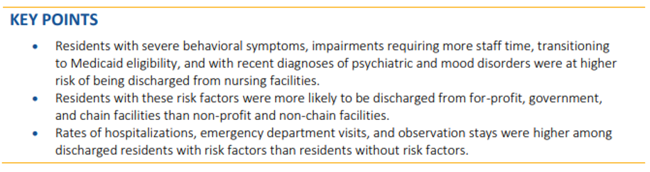 Resident and Facility Factors Associated with High Risk of Discharge ...