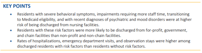 Resident and Facility Factors Associated with High Risk of Discharge ...